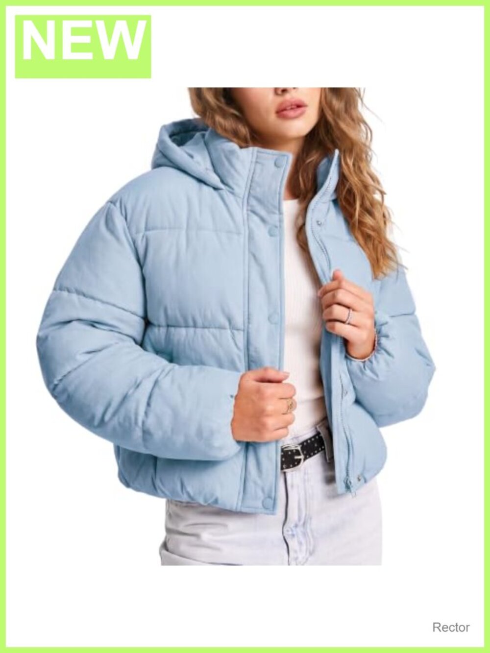 Quilted Cropped Puffer Jacket Hooded Zip Warm Winter Coat